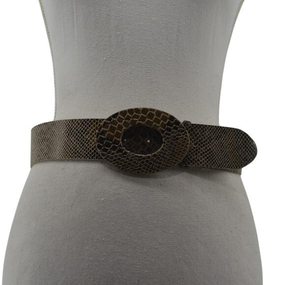 Chicos Belt Animal Print Small Preppy Embossed Genuine Leather - Picture 1 of 11